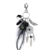 Dream Catcher Key Buckle Natural Crystal Agate Feather Alloy Keyring Womens Bag Keychain Accessories Fashion High Quality 6 5ar M22282092