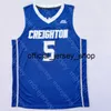 2020 Новый Creighton BlueJays Баскетбол Джерси NCAA College 5 TY-Shon Alexander Blue Все сшитые и вышивальные мужчины Молодежный размер