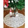 90cm Christmas Tree Skirt 36 Inch Plush Sequin Jacquard Cashmere Snow Flake Xmas Holiday Decoration Ornament HH9-3654