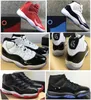 실제 탄소 섬유 11 Bred Concord 45 Space Jam Gym Red Midnight Navy Men Shoes 11s Best Qaulity Sneakers with Box
