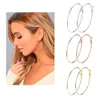 10Pair Fashion Punk Earrings Hoops For Women Girls Big Circle Earrings Pendientes Silver/Gold/Rose Gold/black Punk Style Jewelry 1.2mm Thick 30/40/50/60/70/80mm