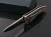 Najwyższa jakość 0801CF Flipper Składany nóż M390 Satynowy Ostrze TC4 Tytanowy Alloy + Uchwyt z włókna węglowego System łożysk Ball EDC Noże