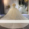 Köpüklü Balo Gelinlik Sheer Jewel Boyun Boncuk Sequins Uzun Kollu Dantel Gelinlikler Custom Made 2022 Abiti Da Sposa Vestido De Novia