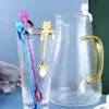 Creative Long stalked cat Spoons Kitten coffee spoon Stainless Steel Dessert Scoop color Home Kitchen Tools T9I001046