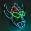 Accessoires de costumes Halloween LED Masque Lumineux Néon Masque Glow In The Dark Mascaras Festival Party Costume Cosplay Masques Accessoires Pour