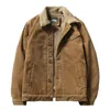 Corduroy icpans rockar män bomullsfickor Lossa varm fleece tjockare vinterjackor puse storlek xxxl 4xl 201119