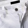 Скипные джинсы Мужчины сплошные белые мужские джинсы бренд бренд растягиваемые мужчины для мученики Fashioins Джинсовые штаны Случайные брюки yong Boy Размер 42 201128