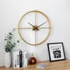 Minimalisme Cuisine Horloge Murale Design Moderne En Métal Grand Calme Quartz Suspendu Salon Décoration de La Maison pour Enfants Wall Sticker 201202