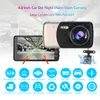 Bil DVR 4 tum Auto Camera Dual Lens FHD 1080p Dash Cam Video Recorder med bakifrån Kamera Registrator Natt Vision DVR