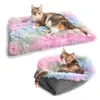 Coussin pliable pour animaux de compagnie Super doux carré en peluche chat tapis de lit petit chien repos couverture hiver chaud dormir chiot chats nid coussins de sommeil