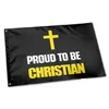 Trots om christelijke vlaggen 3x5ft banners 100D polyester 150x90 cm hoge kwaliteit levendige kleur met twee inkommen