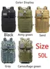1000d nylon mochila impermeável 30l / 50l outdoor mochila militar esportes táticos camping caminhadas caminhadas trekking saco de caça 202211