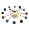 Simple Colorful Ball Modern Clock Art Simulation Sport Decorative Candy Wall Clock Mixed Color Metal Solid Wood Ball1