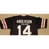 3740 Ken Anderson # 14 genaaid gestikte retro jersey volledige borduur jersey Size S-4XL of Custom Elke naam of nummer trui