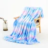 Soft Warm Plush Blanket Winter Sheet Bedspread Sofa Plaid Throw Rainbow Sleep Flannel Blankets 201222