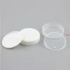 24X250g plástico transparente blanco PP polvo muestra tarro caso maquillaje cosmético viaje vacío Nail Art Jar envío gratis por