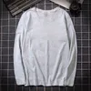 2019 Herbst Herbst Herren T-Shirt 100% Baumwolle Langarm Slim T-Shirt Männlich Pure Color Hochqualität Casual Tee Shirt White Plus Size 5XL G1222