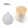 100 pçs conjunto redondo mousse bolo placas de papel ouro cupcake sobremesa exibe bandeja bolo aniversário casamento pastelaria ferramentas decorativas kit1288z