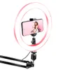 10/6/7 / 7,8 polegadas Anel Light Long Arm Stand Ring Selfie Light 26 cm Maquiagem do telefone Live Youtube BGD24 Tabela 16cm Lâmpada para estúdio