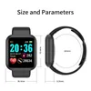 Y68 D20 SmartWatch Fitness Pulseira Pressão Arterial Monitor de Frequência Cardíaca Pedômetro Cardio Pulseira Homens Mulheres Relógio Inteligente para IOS Android #012