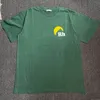 녹색 회색 씻어 낡은 티셔츠 남성 여성 여름 코튼 짧은 소매 티셔츠 티셔츠
