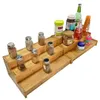 Bamboo Long Spice Rack 3-Tier Wood Step Shelf Cabinet Organizer Kök och badrum Assorterad Flaskhållare (2sets)