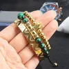 3pcsset Crown Bangel Bracelet for Men Green Cz Crown Bracelet Bracelet Fashion Cuff Cuff Jewelry9830805