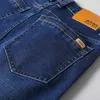 Herr jeans bomull denim byxor märke klassiska kläder overaller raka byxor för män svart överdimensionerad stor storlek 35 40 42 44 220924