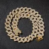 The Bling King 20 mm Cuban Link łańcuch Naszyjka Moda biżuteria hiphopowa 3 rzędowe dżernestony mrożone naszyjniki dla mężczyzn Q1121271e