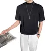 Camiseta plisada de verano para hombre, camiseta informal de Color sólido a la moda, ropa de calle para hombre, camiseta holgada coreana de manga corta para hombre, M-2XL G1229