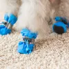 4 pezzi set impermeabile inverno cane scarpe antiscivolo pioggia stivali da neve calzature spesse calde per piccoli gatti cuccioli cani calzini stivaletti300F