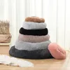 Soft Long Plush Dog Bed Round Cat Cushion Winter Sleeping Mats Washable Puppy Kennel Pet House Velvet Sofa For Small Medium Dogs 201223