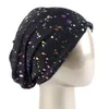 Slouchy Slouchy Multicolor Salpicadura de la pintura de la gorrita tejida de las mujeres de Geebro Gorros de algodón de la impresión de la moda para Femme Black Skullies Y201024