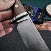 1st Ny Utomhus Survival Rak Jaktkniv M390 Satin Drop Point Blade Full Tang Linne Handtag Fast Blade Knivar Med Läderslida