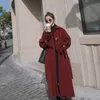 Junelove Autumn Winter Women Casual Woolen Coat Vintage Female Long Windbreaker Jackets Korean Wool Coat Lady Overcoats Outwears 201215