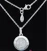 925 Sterling Silver Signature Pendentif Collier pour Pandora CZ Diamant Disque Chaîne Collier pour Femmes Hommes