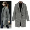 LGUC.H Kvinnor Autumn Coat Tweed Coats and Jackets Women Windbreaker Fall Long Blazers For Women Spring Grey Manteau Femme 201027