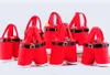 Fashion Wine Bottle Bags Santa Claus Pants Kawaii Candy Bag For Christmas Gift Wedding Party Decorations Articles Red Color