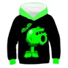 3D Baskı Çocuk Giyim Erkek Sonbahar ve Kış Çocuk Hoodie Bitkileri Vs. Tops Zombiler Kazak Casual Eğlenceli Boy Hoodies LJ201216