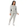 Kvinnor Två stycken kläder Designer Tracksuit Solid Color New Ruffle Lace Up Top Front and Back Casual Sports Sportwear Clothe7262439