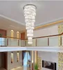 Multi Layers Modern Crystal Chandelier Lampa AC110V 220V Långtrappa Ljusarmaturer, Lyxprojekt Belysning