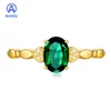 Anmiy Four Love Tourmaline Gold Ring Feminine Green Hand Jewelry Charming On Party As A Queen12356479