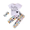 Kids Girls Cartoon Turnits 6 Lettre de style Tops imprimés Tshirts Infant Suit Toddler pantalon floral rayé Baby Girls Clothes Set4732306