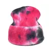 Chapéus de inverno quente para mulheres tintura na moda tintura cordial cabo elástico chapéu de beanie chapéu de malha de malha do beanie diariamente chapéu
