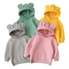 Baby Girls Hoodies Kids Boys Autumn Fleece Sweater with Bear Ear Spring Baby Boys Clothes Solid Infant Children's Clothing