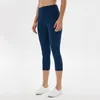 Leggings de yoga pour femmes sans couture costume pantalon capri taille haute Align Sports filetés mi-mollet soulevant les hanches vêtements de sport élastique Fitness Tig8975648