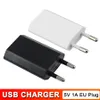 Kolorowa EU Płaska Mini Adapter ścienny USB Plug Home Travel Charger Power 1A 5V dla mobilnego smartfona