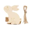10st / mycket trä påsk hänge ägg kanin kanin hängande prydnad DIY påskkany hantverk hem dekoration