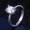 2pcs choucong helt nya smycken 925 Sterling Silver Princess Cut Vit Clear 5A Cubic Zirconia Women Wedding Bridal Ring