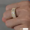 Temperament Iced Out CZ Mens Rings Gold Silver Plated Finger Rings Bling Bling Hip Hop Jewelry2085